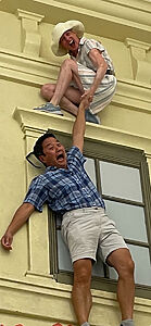 Kelly Saving Steve from Falling